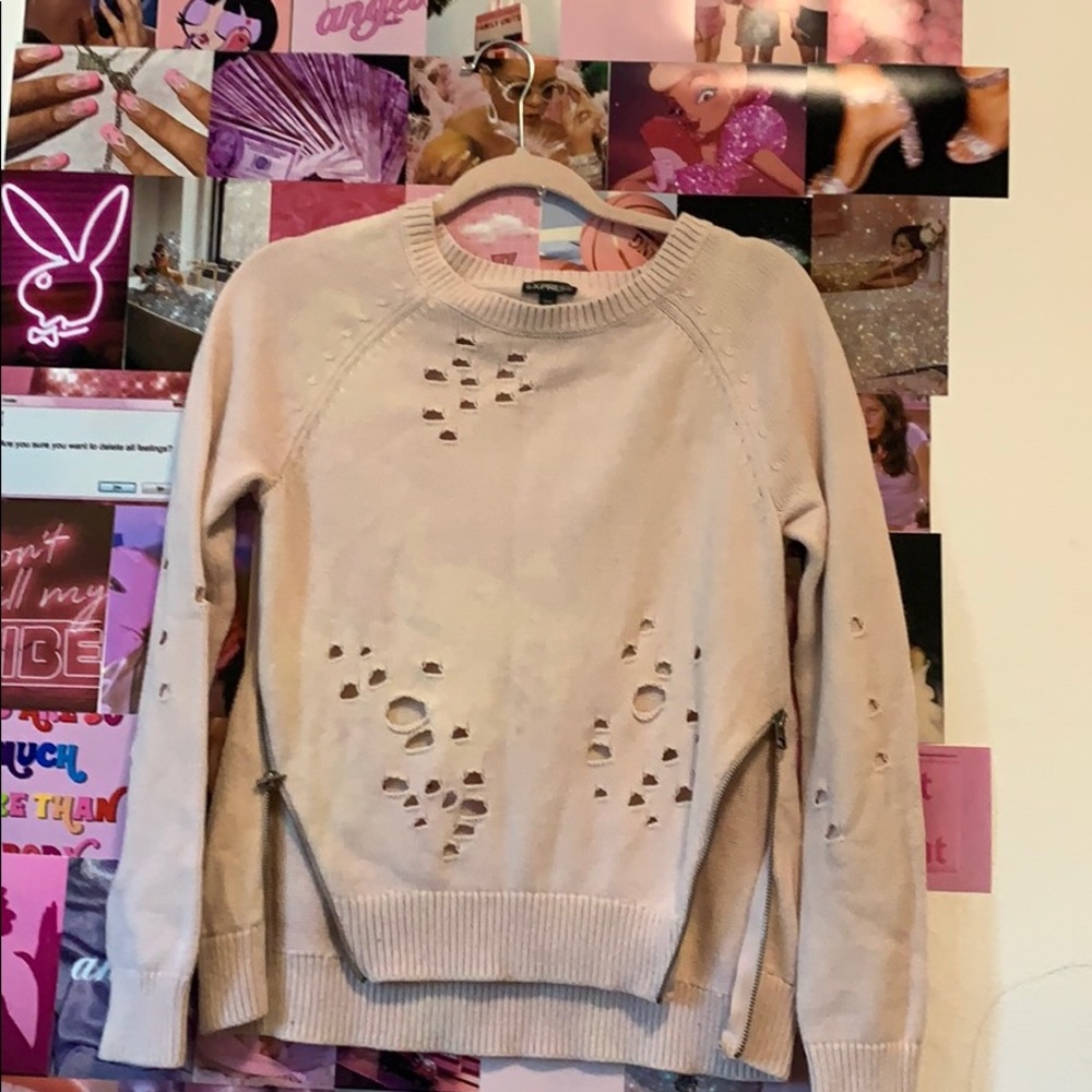 Express ripped sweatshirt
